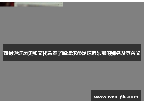 如何通过历史和文化背景了解波尔蒂足球俱乐部的别名及其含义